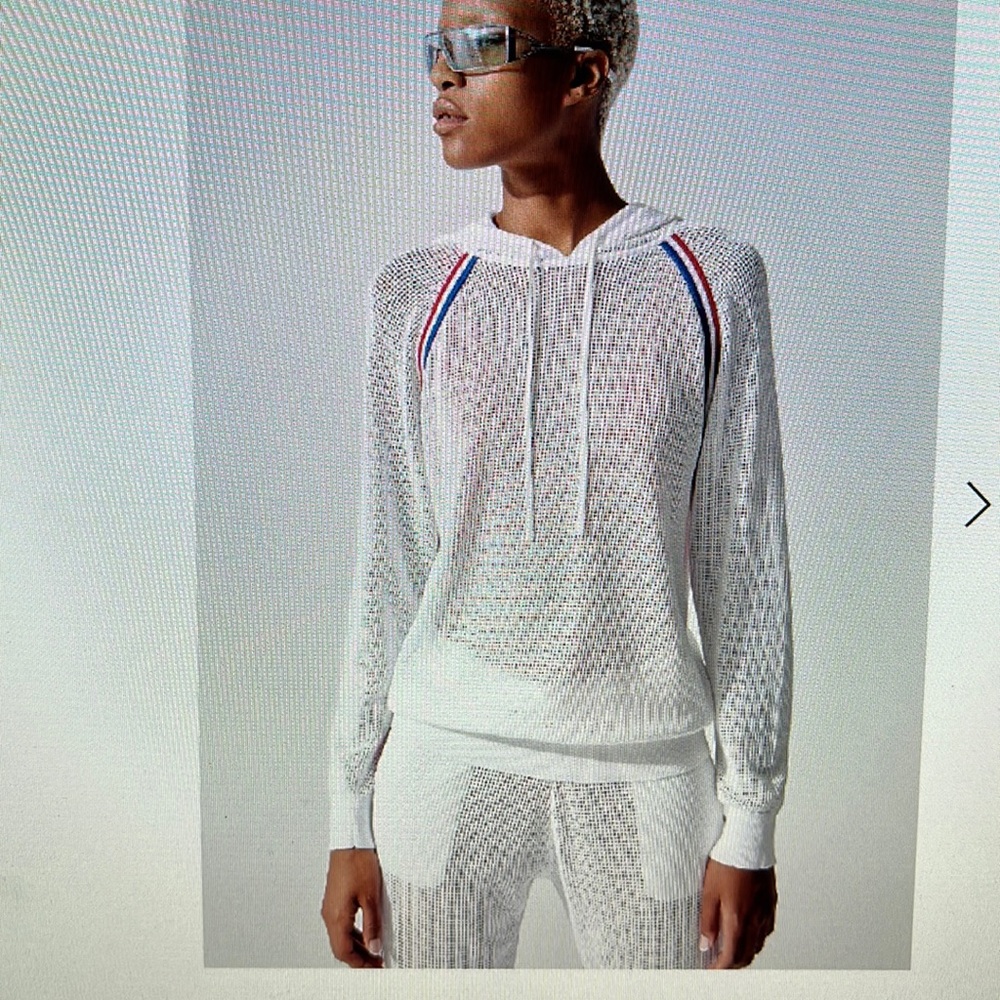 Adam Selman Sport. Size M. Mesh top. White with red/white/blue